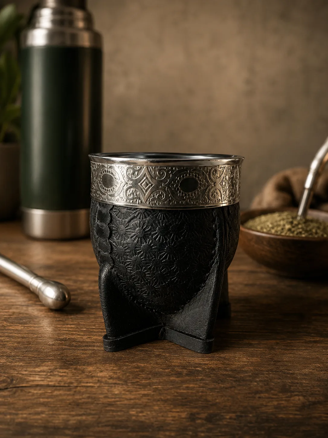 Mate Imperial Clásico de Cuero Repujado 